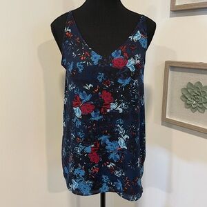 Never Worn! Reitmans Blue & Red Floral Sleeveless Blouse
